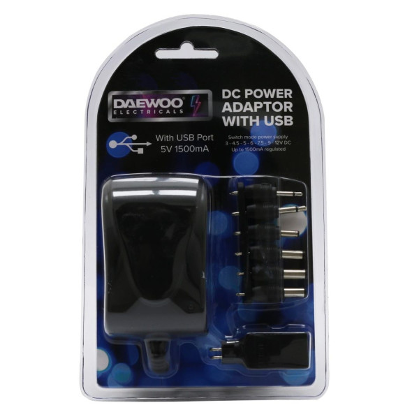 Daewoo Universal power Supply with USB Port 1500ma